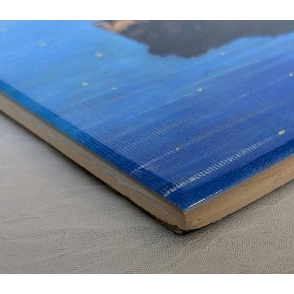 Black Bear Art Tile Ian Russell Signed Ceramic Wish Upon A Star Celestial 6 x 8 - Picture 8 of 11